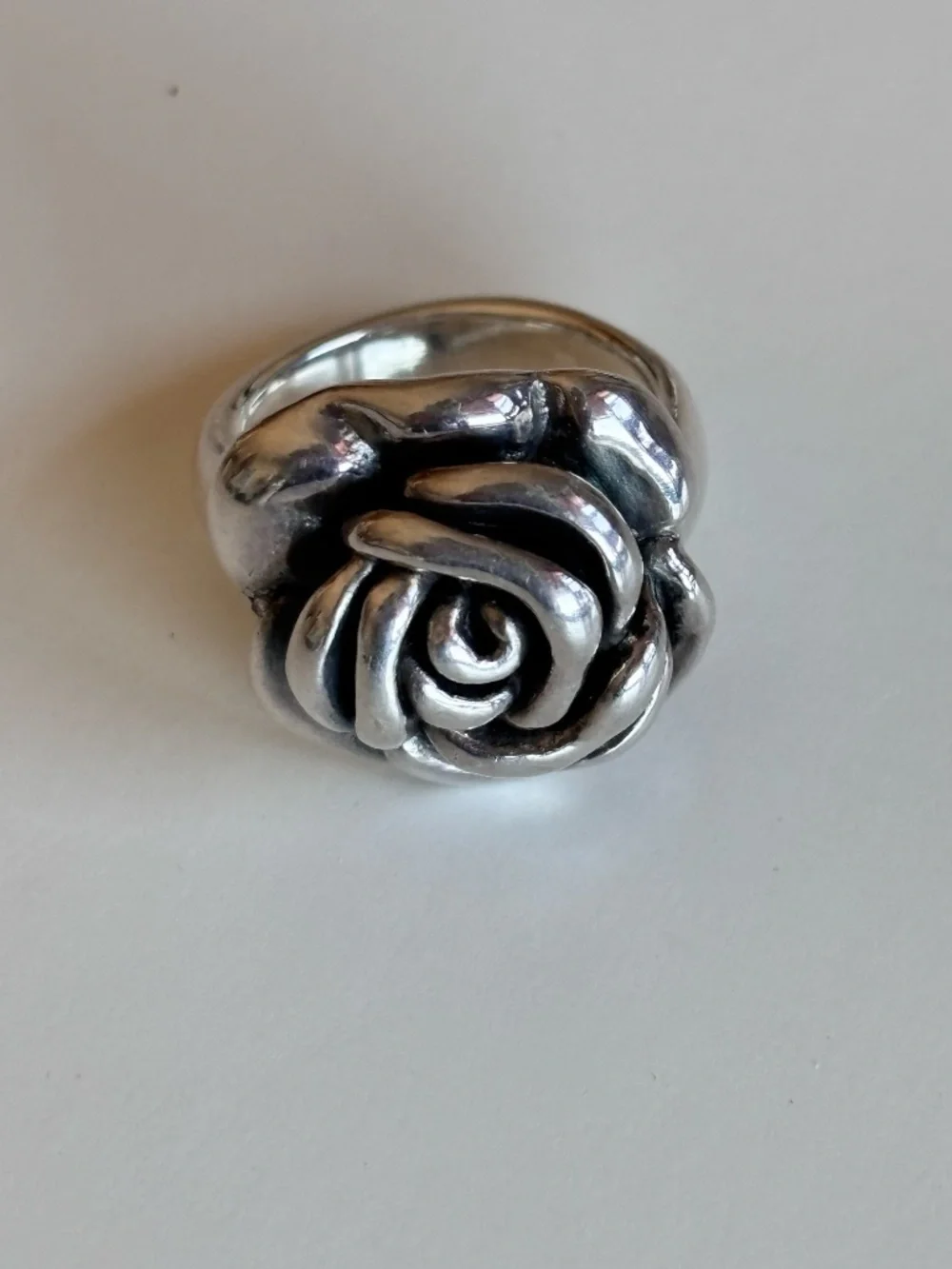 925 Sterling Silver Rose Ring – Vintage Floral Statement Ring